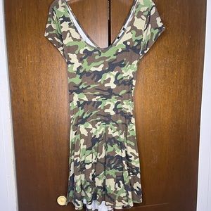 Camo cut out skater dress